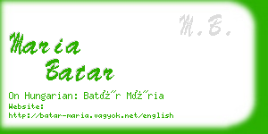 maria batar business card